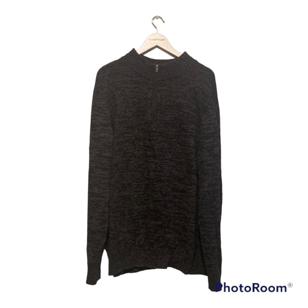 Urban Pipeline Mens Black & Grey Pullover 1/4 Zip Up | 3X TALL